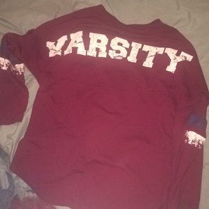 Varsity shirt.
